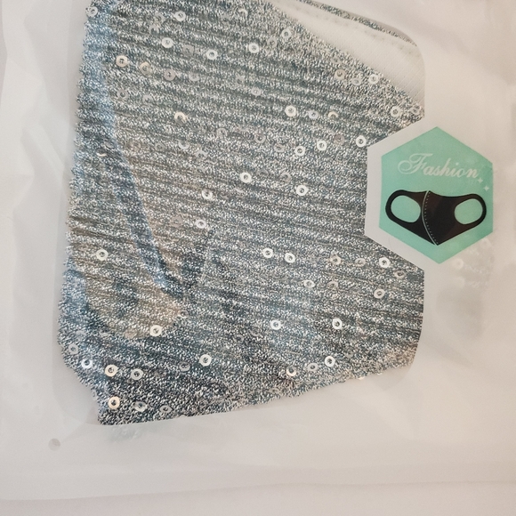Quality Sequins Adult face mask Blue - Picture 2 of 4